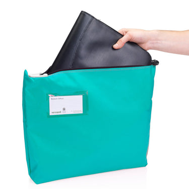 Single Seam Mail Bag with Gusset CG3 T2 Green in Action